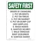 Signmission OSHA SAFETY FIRST Sign, Order Of Changing 1. Put On Boots, 18in X 12in Decal, 12" W, 18" H, Portrait OS-SF-D-1218-V-11197 - alternate 1